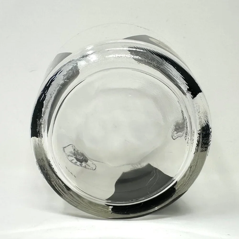 Mid Century Modern Vintage Cera Glass Ice Bucket Coins Design Black Gold